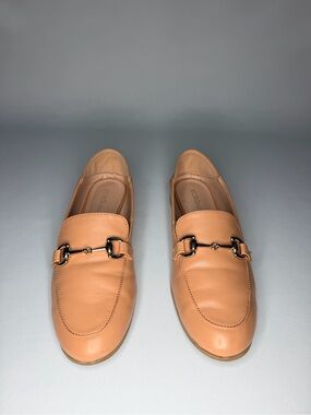 BCBGeneration Tan Leather Loafers with Metal Bit